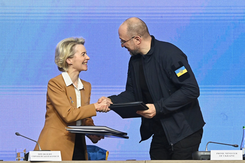 Ursula von der Leyen i Denys Szmyhal porozumieli się w sprawach handlowych, fot. Komisja Europejska