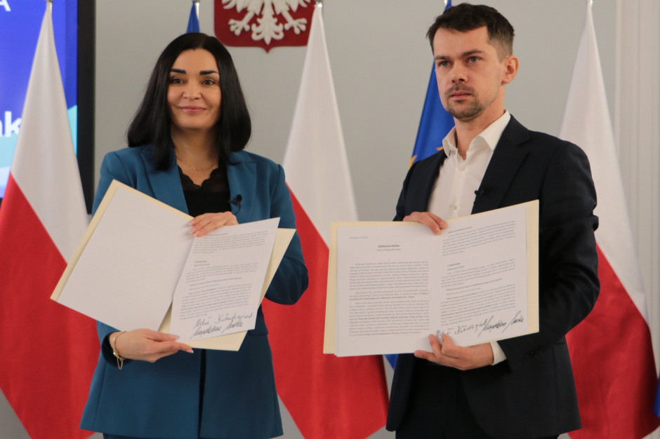 Liderzy Porozumienia i Agrounii Magdalena Sroka oraz Michał Kołodziejczak, fot. Twitter/Porozumienie
