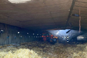 Wielki pożar na fermie drobiu pod Gnieznem. Spłonęło 40 tysięcy kurcząt
