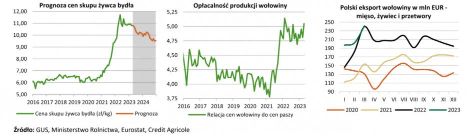 Rynek wołowiny 2023.2 - sytuacja i prognozy, źródło agromapa Credit Agricole