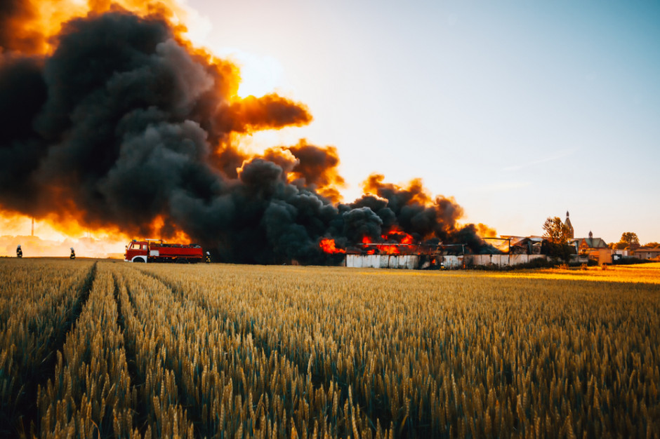 Po rozpoczęciu walk na polu pszenicy wybuchł pożar, do którego ugaszenia wezwano jednostki naziemne i powietrzne, fot. Zdjęcie poglądowe, Shutterstock
