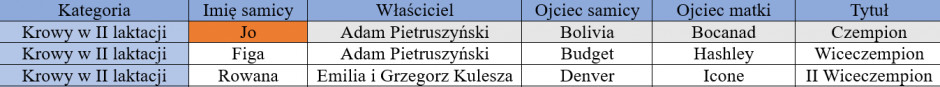 Czempionka, wiceczempionka, II wiceczempionka, krowy w II laktacji, Szepietowo 2023, farmer.pl