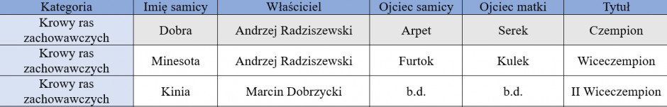 Czempionka, wiceczempionka, II wiceczempionka, krowy ras zachowawczych, Szepietowo 2023, farmer.pl