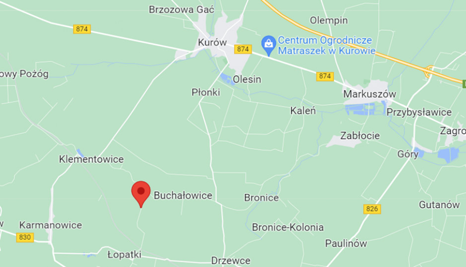 Samozbiory agrestu będą odbywały się od najbliższej soboty w Klementowicach,w  województwie Lubelskim, fot. screenshoot/googlemaps