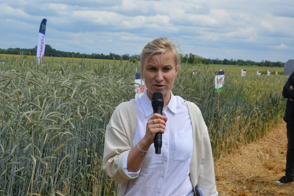 Hodowczyni z firmy Hybro dr Magdalena Góralska zaprezentowała nowe odmiany żyta. Fot: M. Wołosowicz