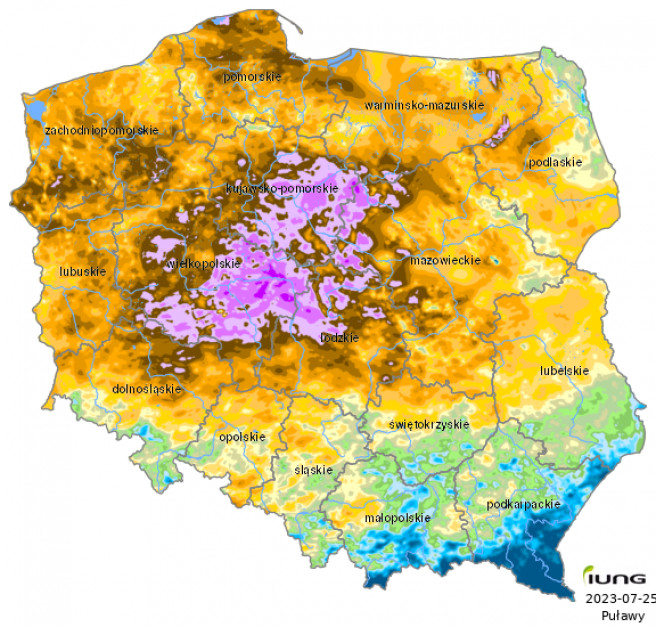 Klimatyczny Bilans Wodny, siódmy okres raportowania Źródło: IUNG-PIB w Puławach