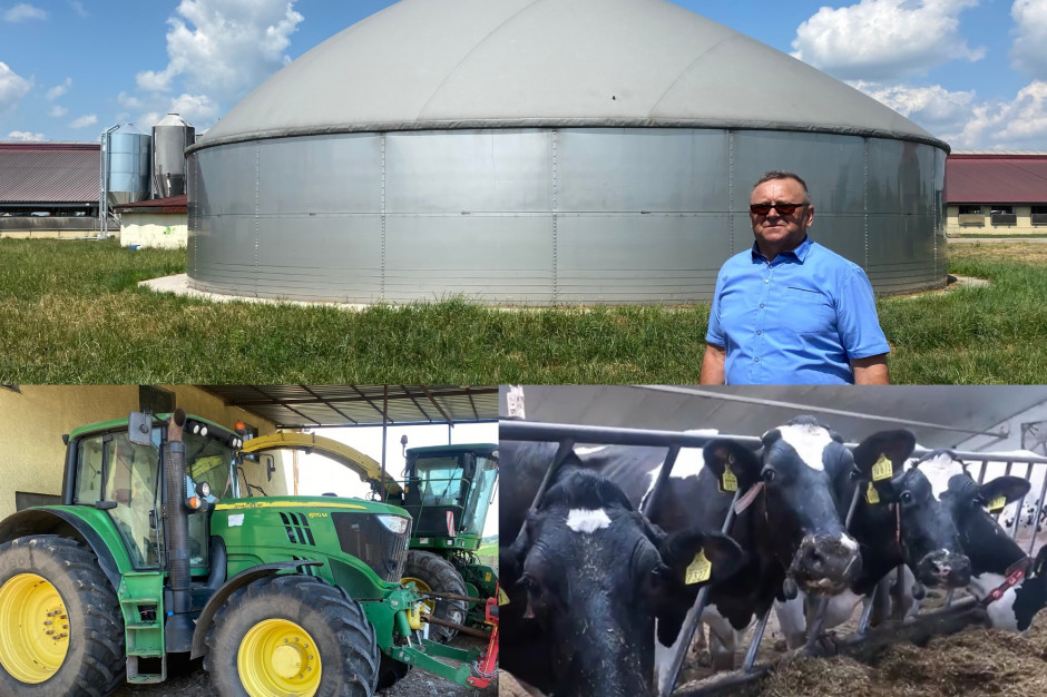 W swoim 160-hektarowym gospodarstwie nastawionym na produkcję mleka, pan Ryszard Tomaszewski zainwestował w biogazownie. Biogaz wykorzystywany jest do produkcji energii elektrycznej oraz ciepła, które zasila dom i gospodarstwo. Fot. AdK