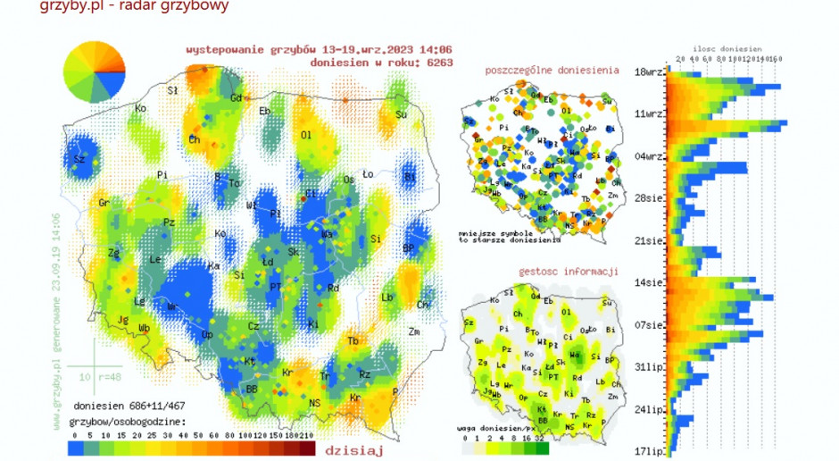 Serwis grzyby.pl na bieżąco aktualizuję mapę występowania grzybów w Polsce, także dzięki doniesieniom grzybiarzy. | fot. grzyby.pl