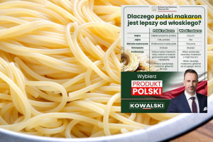 Janusz Kowalski udowadnia wyższość polskiego makaronu nad włoskim spaghetti