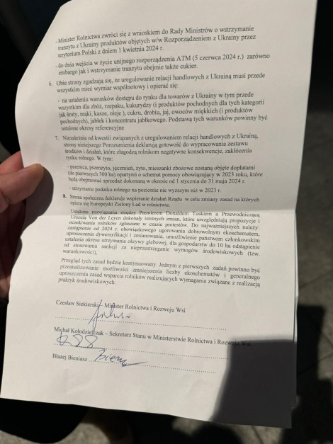 The Jasionka Agreement was not signed by all negotiators, photo: farmer.pl