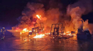 Germany: Arson on a dairy farm.  Machines and tractors burned