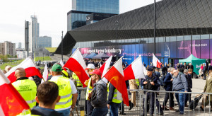 Farmers protest during the European Economic Congress in Katowice