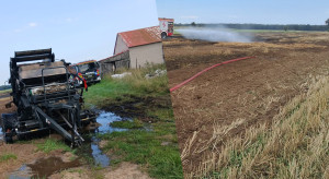 Pożar prasy belującej i ścierniska. Spłonęła maszyna i 80 arów pola
