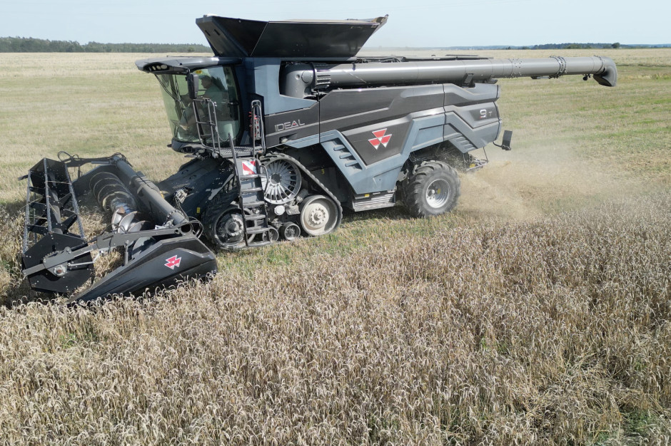 660 KM na mazowieckich polach. Massey Ferguson Ideal 9T zbiera pszenicę
